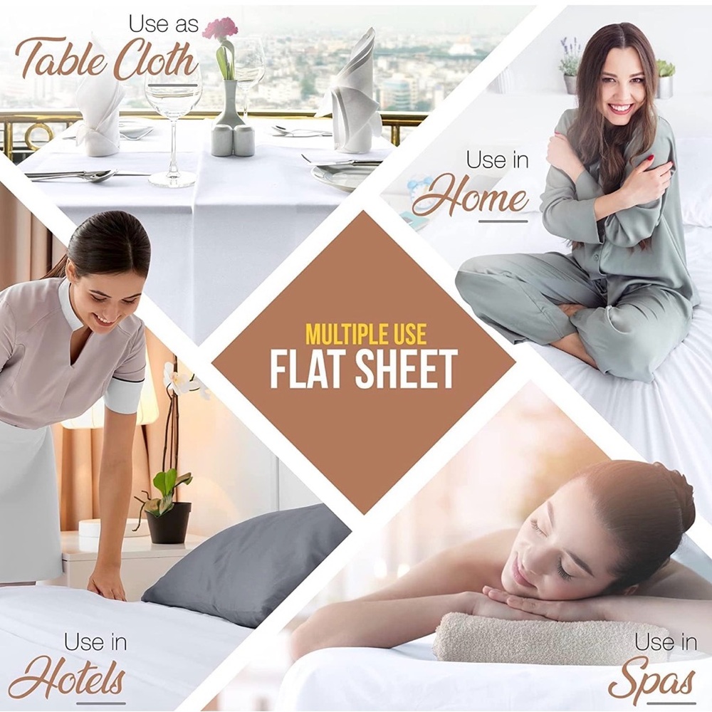 Utopia Bedding Flat King Top Sheet Only White
